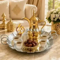 PSMST27 (3) Premium Silver Serving Tray | Round Scalloped Design with Double Ring Handles
