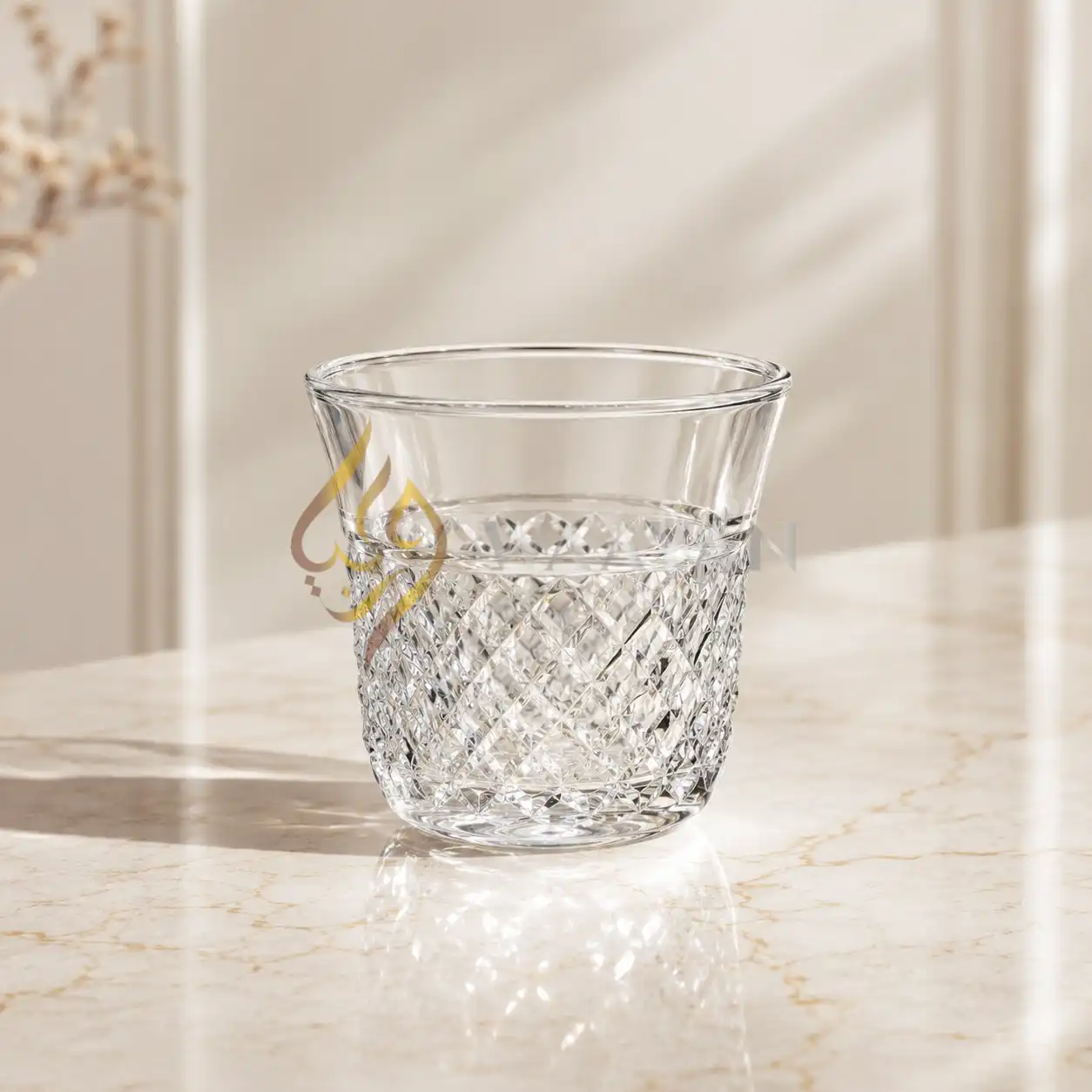 12-Piece Solitaire Hand-Cut Diamond Crystal Cawa Cup Set