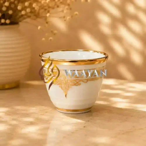 WGPCCSAS127 (2) Premium 12‑Piece Porcelain Cawa Cup Set with Gold Embellished Design