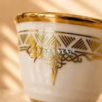 WGPCCSAS127 (4) Premium 12‑Piece Porcelain Cawa Cup Set with Gold Embellished Design