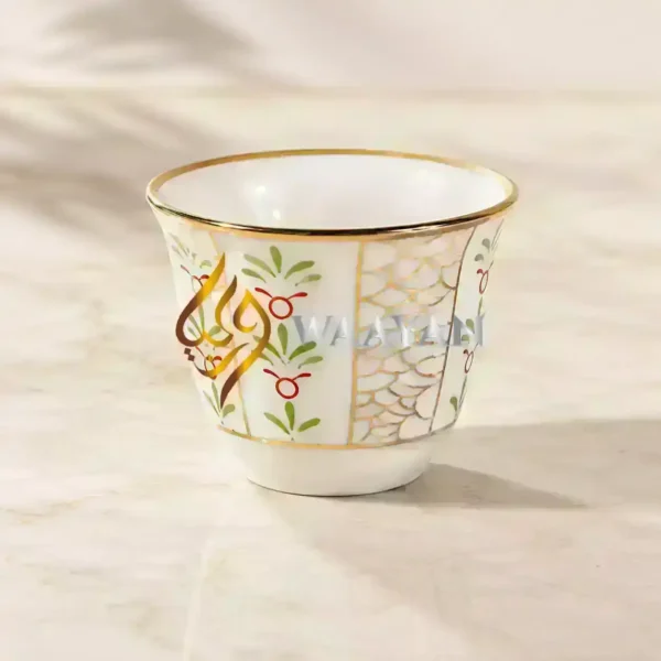 WGRGCS12 (4) Premium 12‑Piece Porcelain Cawa Cup Set with Gold Trim