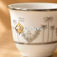 WSCCSAS2 (3) Premium 12‑Piece Porcelain Cawa Cup Set with Silver Palm and Oasis Motifs