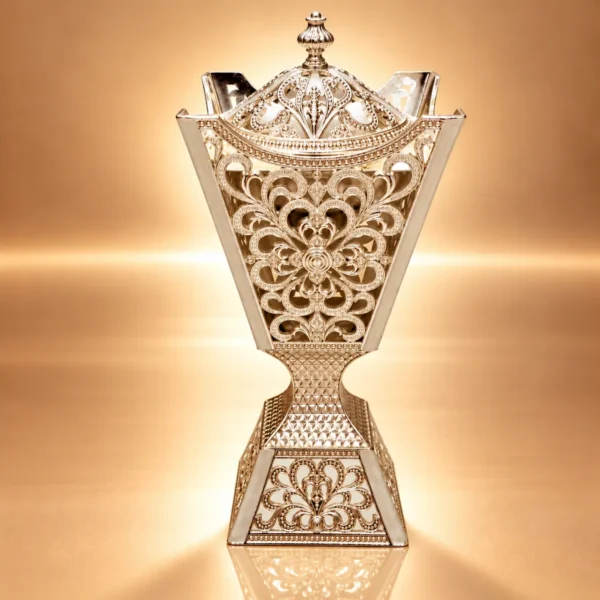Ornate Golden Filigree Incense Burner WAAYAN Filigree Mabkhara Urn Luxury Arabian Homeware UAE