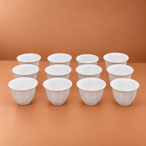 White Cawa Cup Set, 12 Pieces, 120 Cc WAAYAN White Cawa Cups Luxury Arabian Homeware UAE